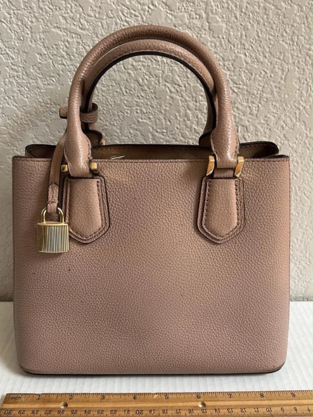 Michael Kors Adele Love Leather Shoulder Bag - Mauve / Old Rose - Picture 9 of 13